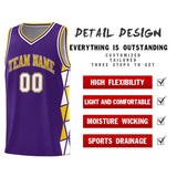 Custom Traditional Side Two-Color Triangle Splicing Sports Uniform Basketball Jersey Printed Logo Number