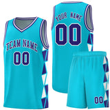 Custom Tank Top Side Two-Color Triangle Splicing Sports Fashion Uniform Basketball Jersey Add Logo Number