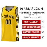 Custom Tank Top Side Two-Color Triangle Splicing Sports Fashion Uniform Basketball Jersey Add Logo Number