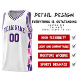 Custom Tank Top Side Two-Color Triangle Splicing Sports Fashion Uniform Basketball Jersey Add Logo Number