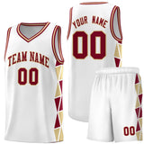 Custom Traditional Side Two-Color Triangle Splicing Sports Uniform Basketball Jersey Printed Logo Number