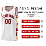 Custom Traditional Side Two-Color Triangle Splicing Sports Uniform Basketball Jersey Printed Logo Number