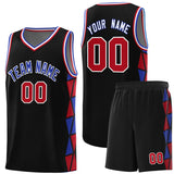Custom Tank Top Side Two-Color Triangle Splicing Sports Uniform Basketball Jersey Printed Logo Number