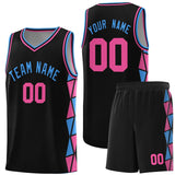 Custom Personalized Side Two-Color Triangle Splicing Sports Uniform Basketball Jersey For Unisex