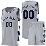 Custom Tank Top Side Two-Color Triangle Splicing Sports Uniform Basketball Jersey Printed Logo Number
