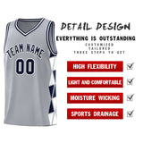 Custom Tank Top Side Two-Color Triangle Splicing Sports Uniform Basketball Jersey Printed Logo Number