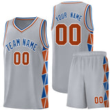Custom Personalized Side Two-Color Triangle Splicing Sports Uniform Basketball Jersey For Unisex