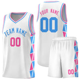 Custom Tank Top Side Two-Color Triangle Splicing Sports Uniform Basketball Jersey Printed Logo Number