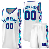Custom Personalized Side Two-Color Triangle Splicing Sports Uniform Basketball Jersey For Unisex