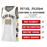 Custom Tank Top Side Two-Color Triangle Splicing Sports Uniform Basketball Jersey Printed Logo Number