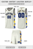 Custom Personalized Side Two-Color Triangle Splicing Sports Uniform Basketball Jersey For Unisex