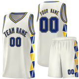 Custom Personalized Side Two-Color Triangle Splicing Sports Uniform Basketball Jersey For Unisex