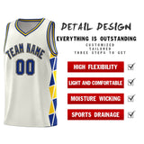 Custom Personalized Side Two-Color Triangle Splicing Sports Uniform Basketball Jersey For Unisex