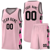 Custom Personalized Side Two-Color Triangle Splicing Sports Uniform Basketball Jersey For Unisex