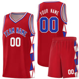 Custom Tank Top Side Two-Color Triangle Splicing Sports Uniform Basketball Jersey Printed Logo Number