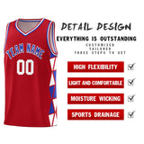 Custom Tank Top Side Two-Color Triangle Splicing Sports Uniform Basketball Jersey Printed Logo Number