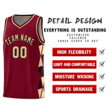 Custom Tank Top Side Two-Color Triangle Splicing Sports Uniform Basketball Jersey Printed Logo Number