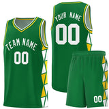 Custom Tank Top Side Two-Color Triangle Splicing Sports Uniform Basketball Jersey Printed Logo Number