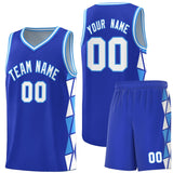 Custom Tank Top Side Two-Color Triangle Splicing Sports Uniform Basketball Jersey Printed Logo Number