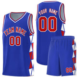 Custom Personalized Side Two-Color Triangle Splicing Sports Uniform Basketball Jersey For Unisex