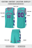 Custom Tank Top Side Two-Color Triangle Splicing Sports Uniform Basketball Jersey Printed Logo Number