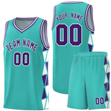Custom Tank Top Side Two-Color Triangle Splicing Sports Uniform Basketball Jersey Printed Logo Number
