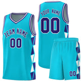 Custom Personalized Side Two-Color Triangle Splicing Sports Uniform Basketball Jersey For Unisex