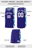 Custom Personalized Side Two-Color Triangle Splicing Sports Uniform Basketball Jersey For Unisex