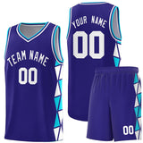 Custom Personalized Side Two-Color Triangle Splicing Sports Uniform Basketball Jersey For Unisex