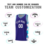 Custom Personalized Side Two-Color Triangle Splicing Sports Uniform Basketball Jersey For Unisex