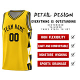 Custom Personalized Side Two-Color Triangle Splicing Sports Uniform Basketball Jersey For Unisex