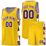 Custom Personalized Side Two-Color Triangle Splicing Sports Uniform Basketball Jersey For Unisex