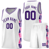 Custom Personalized Side Two-Color Triangle Splicing Sports Uniform Basketball Jersey For Unisex