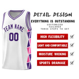 Custom Personalized Side Two-Color Triangle Splicing Sports Uniform Basketball Jersey For Unisex