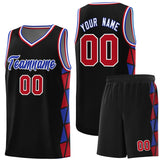 Custom Personalized Side Two-Color Triangle Splicing Sports Uniform Basketball Jersey For Adult