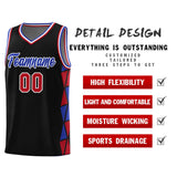 Custom Personalized Side Two-Color Triangle Splicing Sports Uniform Basketball Jersey For Adult
