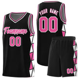 Custom Personalized Side Two-Color Triangle Splicing Sports Uniform Basketball Jersey For Youth