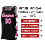 Custom Personalized Side Two-Color Triangle Splicing Sports Uniform Basketball Jersey For Youth