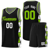 Custom Hip Hop Side Two-Color Triangle Splicing Sports Uniform Basketball Jersey Add Logo Number