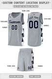 Custom Personalized Side Two-Color Triangle Splicing Sports Uniform Basketball Jersey For Adult