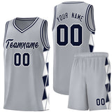 Custom Personalized Side Two-Color Triangle Splicing Sports Uniform Basketball Jersey For Adult