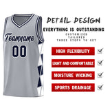 Custom Personalized Side Two-Color Triangle Splicing Sports Uniform Basketball Jersey For Adult