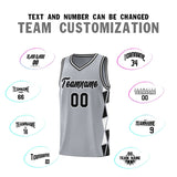Custom Personalized Side Two-Color Triangle Splicing Sports Uniform Basketball Jersey For Youth