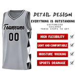 Custom Personalized Side Two-Color Triangle Splicing Sports Uniform Basketball Jersey For Youth