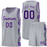 Custom Hip Hop Side Two-Color Triangle Splicing Sports Uniform Basketball Jersey Add Logo Number