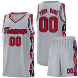 Custom Hip Hop Side Two-Color Triangle Splicing Sports Uniform Basketball Jersey Text Logo Number