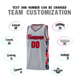 Custom Hip Hop Side Two-Color Triangle Splicing Sports Uniform Basketball Jersey Text Logo Number