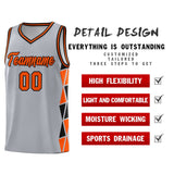 Custom Hip Hop Side Two-Color Triangle Splicing Sports Uniform Basketball Jersey Printed Logo Number