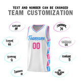 Custom Personalized Side Two-Color Triangle Splicing Sports Uniform Basketball Jersey For Adult