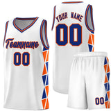 Custom Personalized Side Two-Color Triangle Splicing Sports Uniform Basketball Jersey For Youth